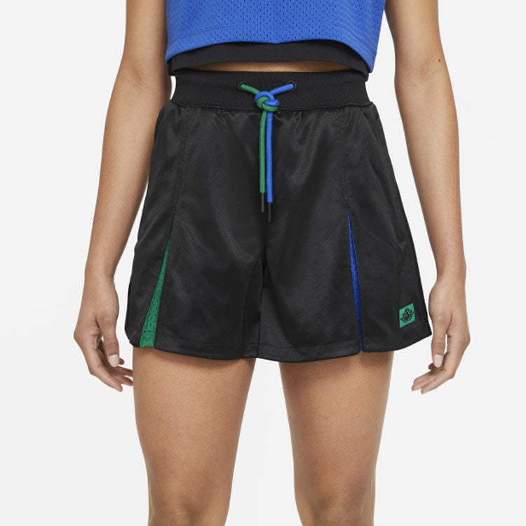 (WMNS) Air Jordan x Aleali May Crossover Basketball Sports Contrasting Colors Drawstring Splicing Shorts Black DC2433-010