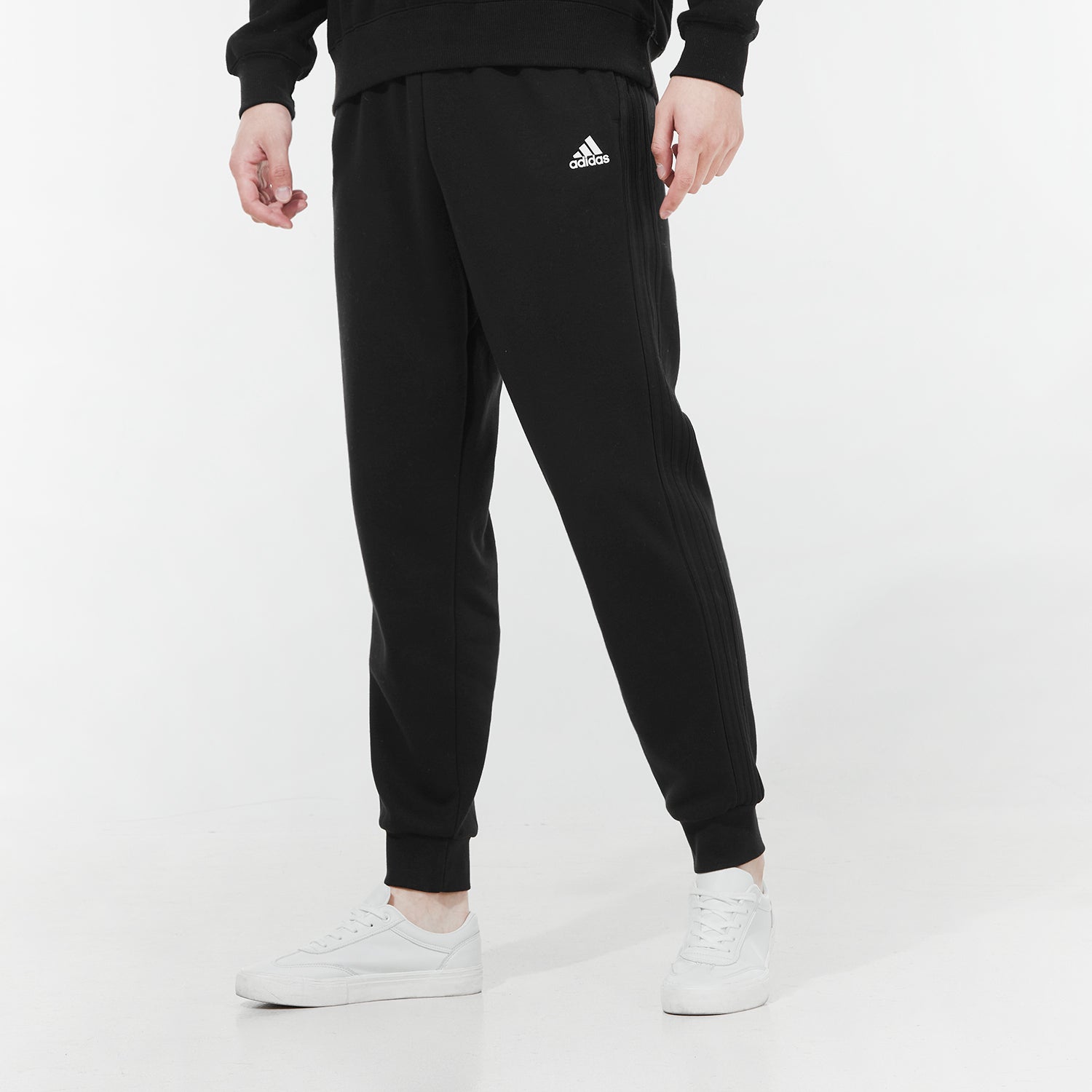 Men's adidas Logo Lacing Bundle Feet Sports Pants/Trousers/Joggers Black HN3553
