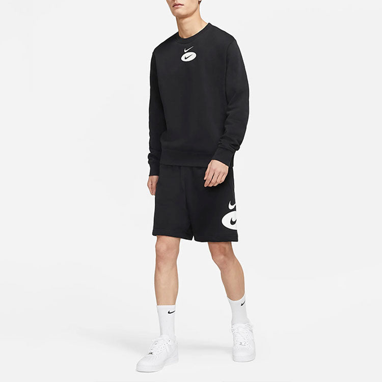 Nike Sportswear Contrasting Colors Logo Loose Lacing Casual Shorts Black DM5488-010
