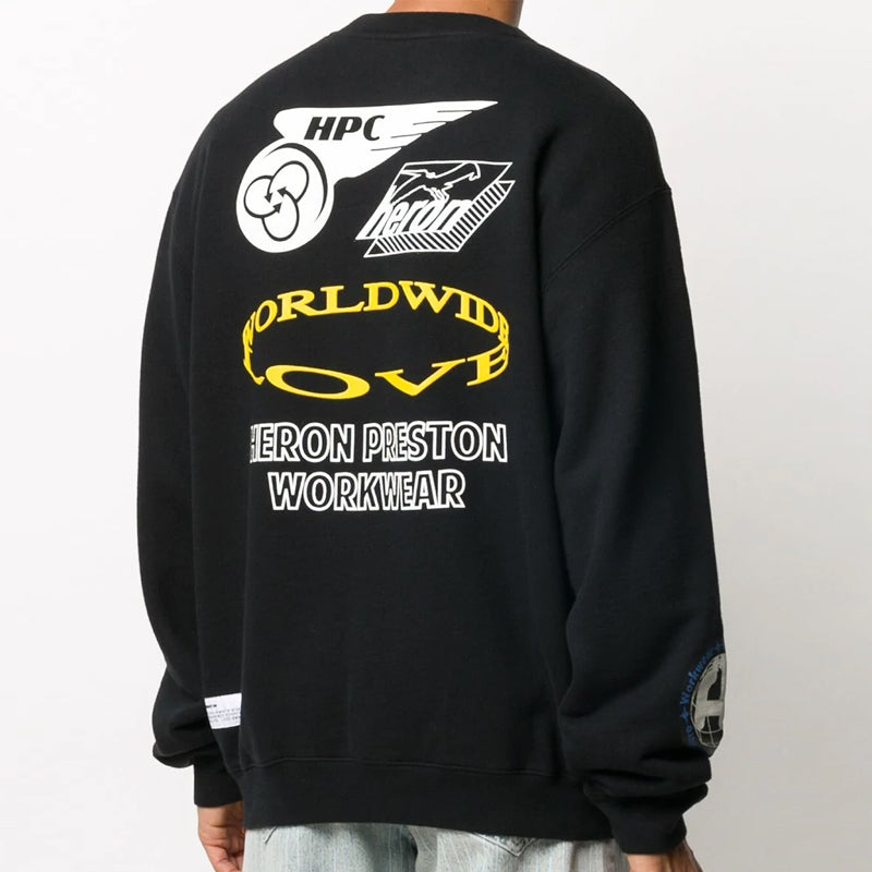 Men's HERON PRESTON Logo Printing Sports Black HMBA014F20JER0021001