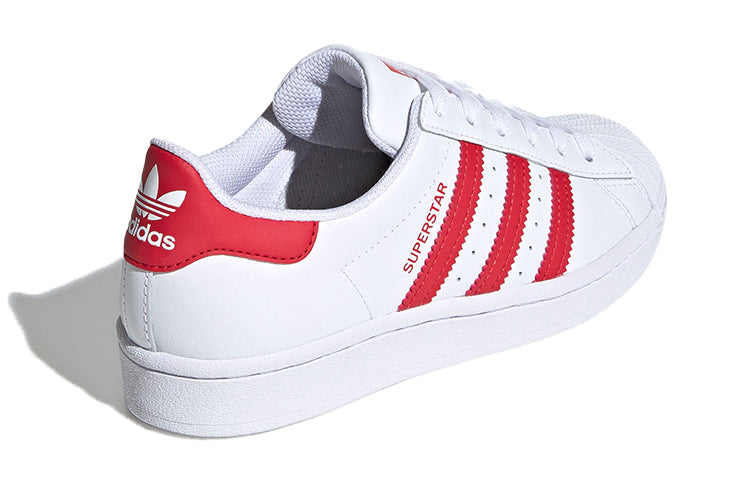 (GS) adidas originals Superstar J 'White Red' FW8293