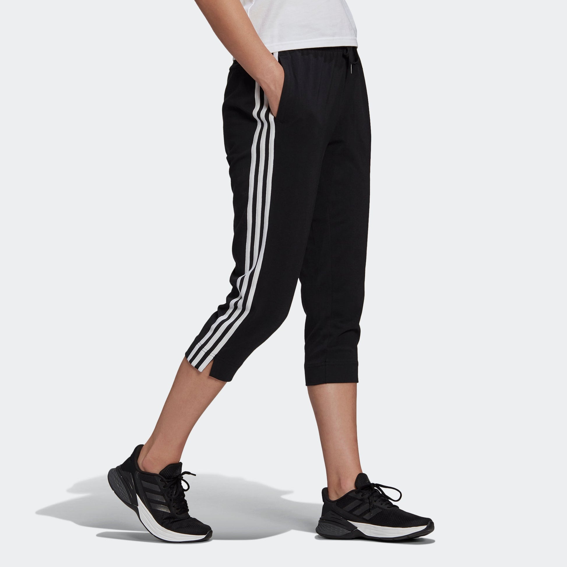 (WMNS) adidas Essentials Single Jersey 3/4 Pants Asia Sizing 'Black' GM5539