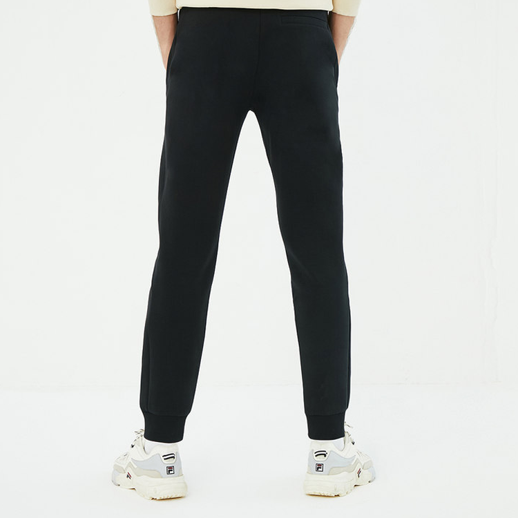 FILA Casual Side Splicing Casual Sports Knit Long Pants Black F11M948606F-BK
