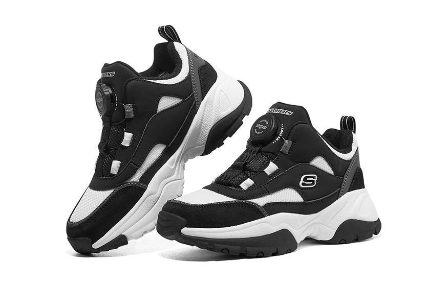 (GS) Skechers Sport Shoes 'Black Grey White' 402247L-BKW