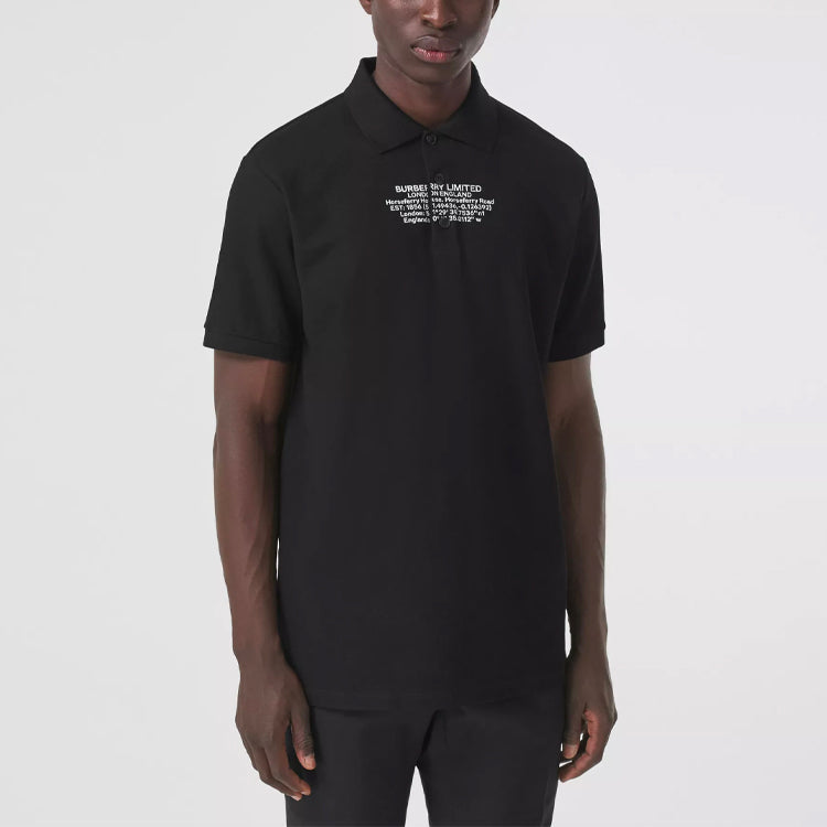 Burberry FW21 Letter Pattern Polo Male Black 80427501
