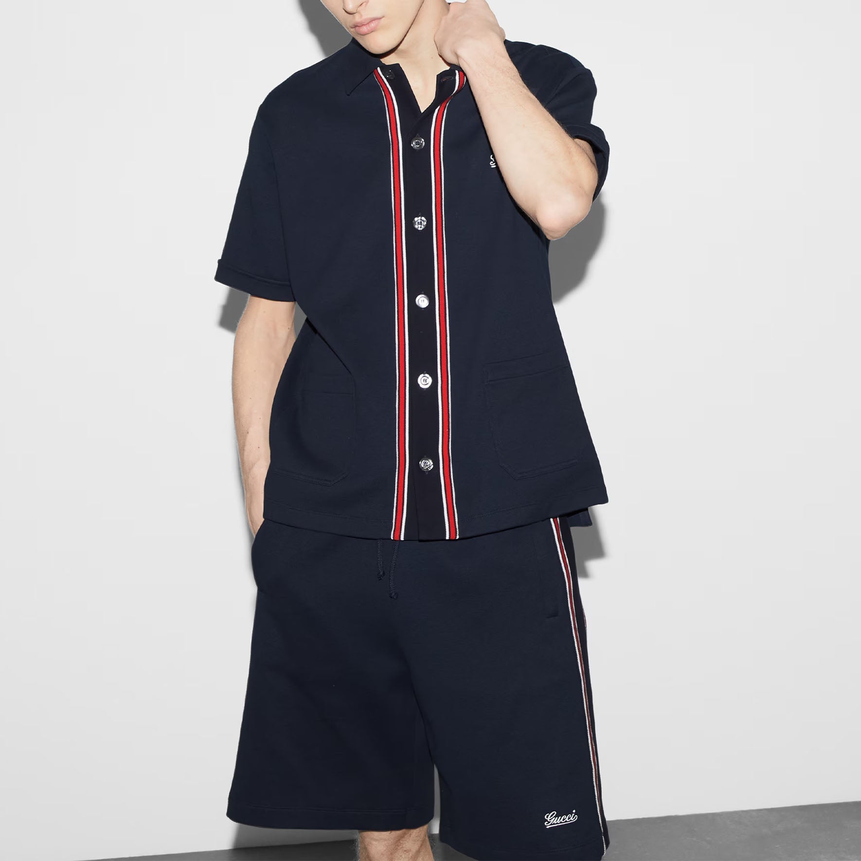 Gucci Cotton Jersey Basketball Shorts 'Navy Blue' 742381-XJGKU-4215