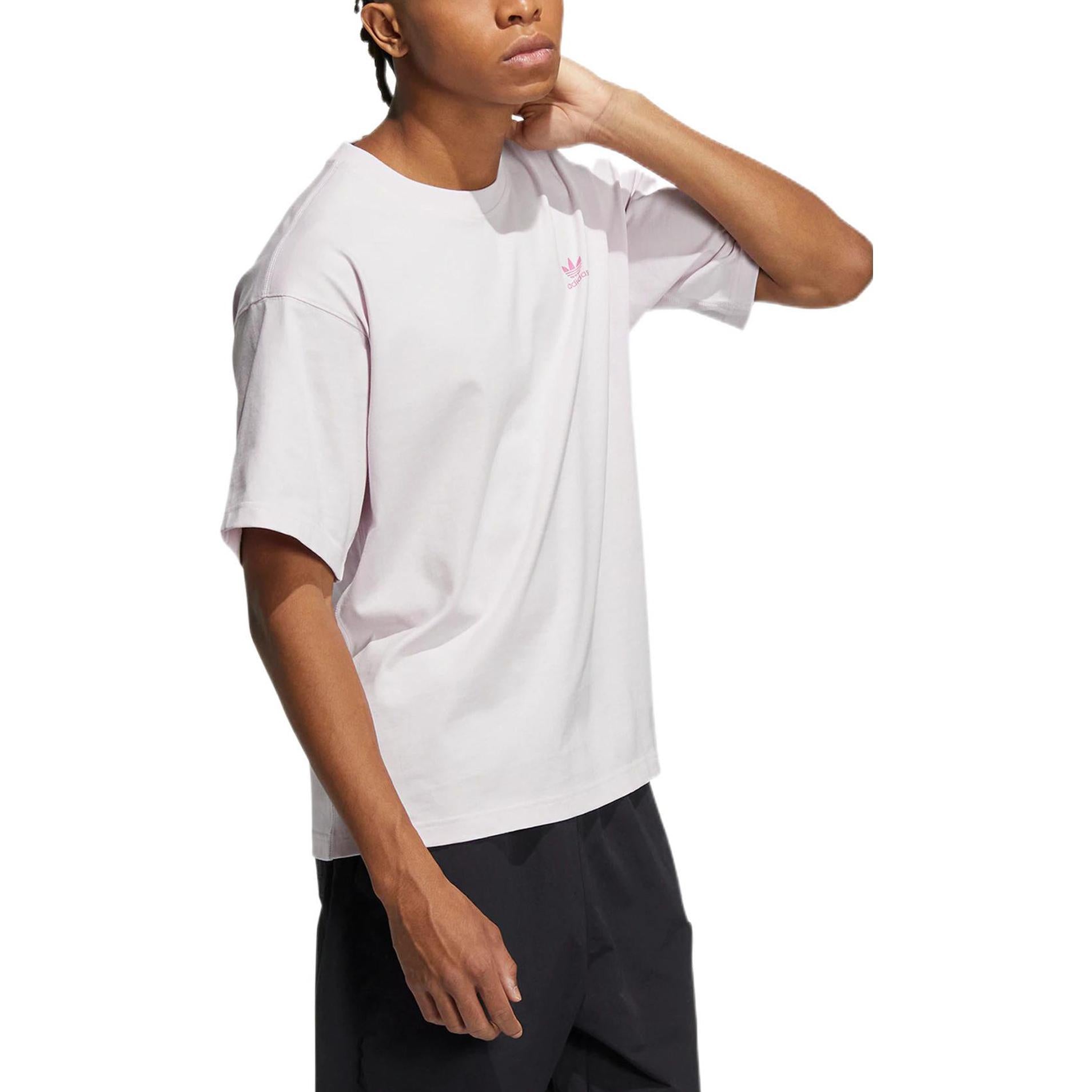 adidas originals Logo Cartoon Printing Round Neck Pullover Short Sleeve Pink T-Shirt HY4683