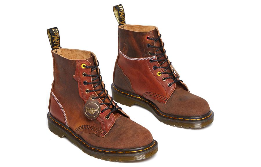 Dr. Martens 1460 Pascal Made in England Deadstock Leather Lace Up Boots 'Mid Brown' 30608486