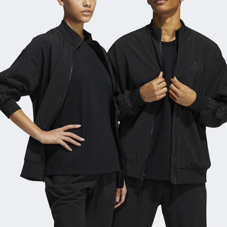 adidas originals Pw Tt ribbed Cuff Reflective Printing Sports Stand Collar Jacket Black GU1368