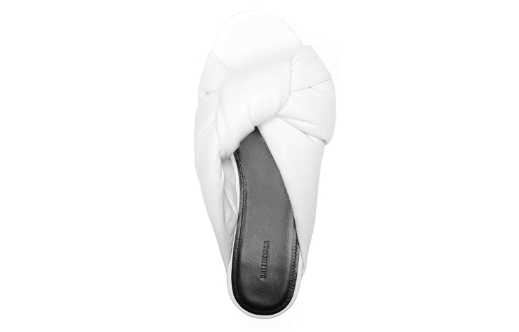 (WMNS) Balenciaga Drapy Flat Sandals 'White' 636576WA2M09002