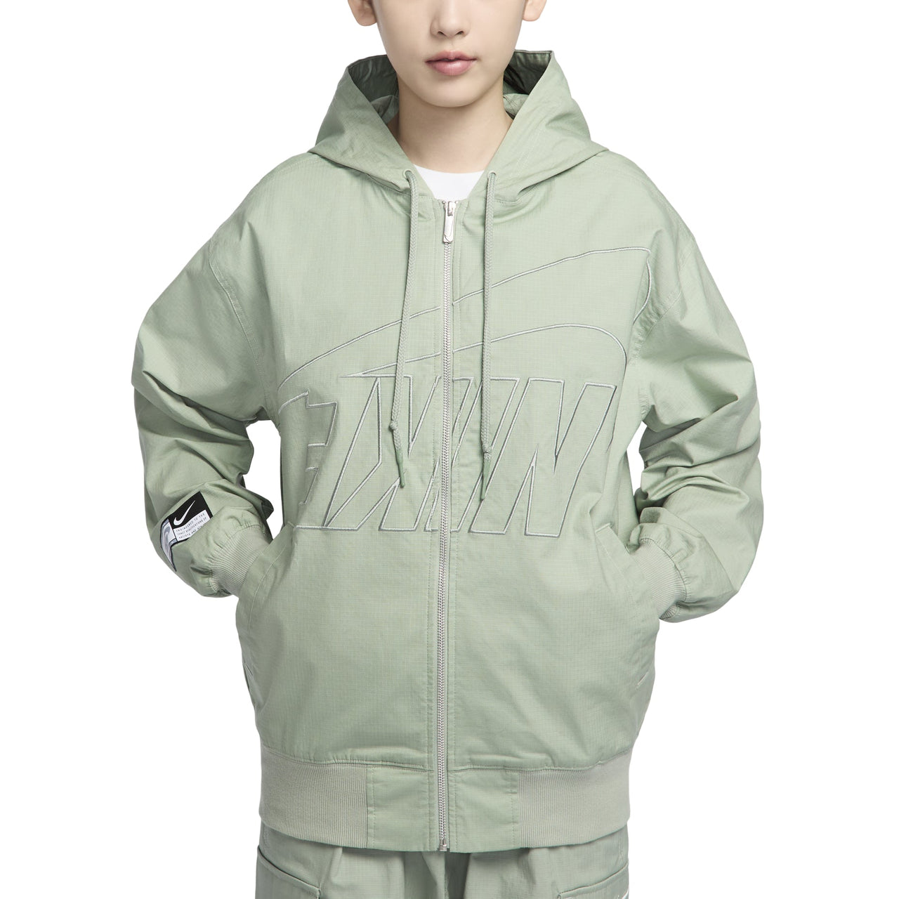 (WMNS) Nike Sportswear Oversize Logo Jacket 'Dance Jade Horizon' FV7775-370
