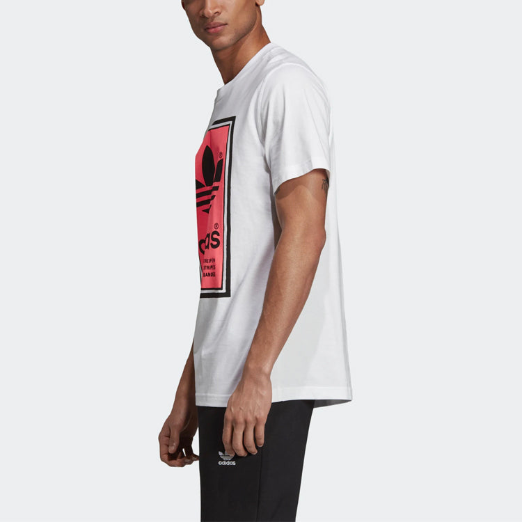 adidas originals Filled Label Red Logo Printing Short Sleeve White ED6938