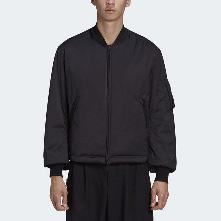Men's Y-3 Black Back Logo Printing Long Sleeves Jacket Black GK4481