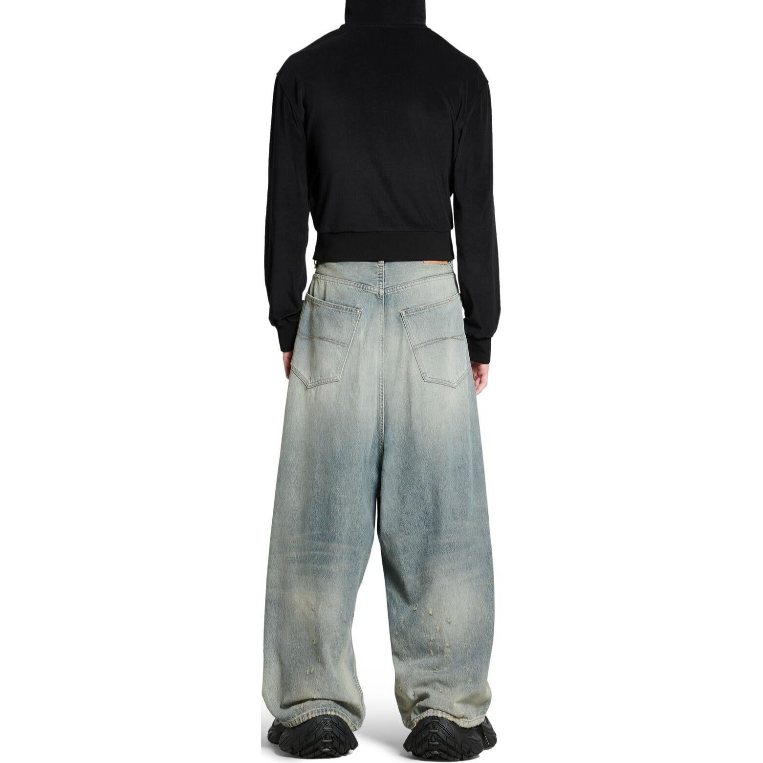(WMNS) Balenciaga Low Crotch Pants 'Light Blue' 706652TJW952204