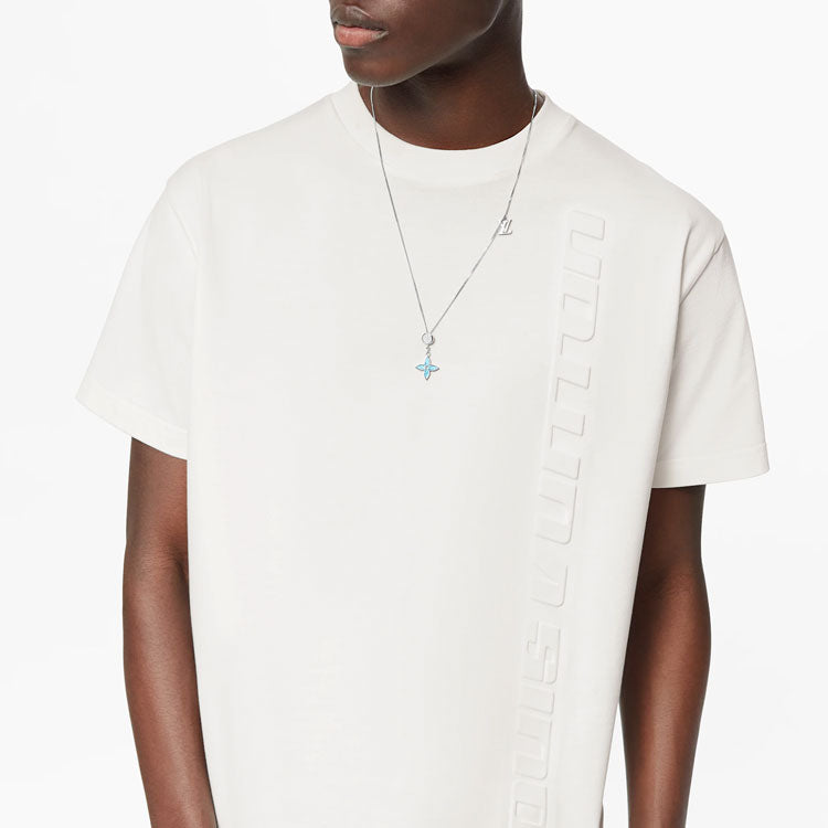 Men's LOUIS VUITTON Embossing Short Sleeve White T-Shirt 1A8XFQ