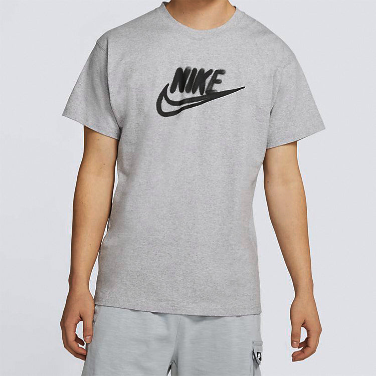 Nike Graffiti Logo Printing Short Sleeve light grey CT6491-902