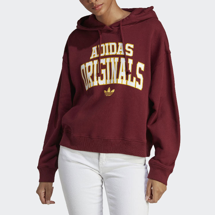 (WMNS) adidas Logo Hoodie 'Shadow Red' IC5990