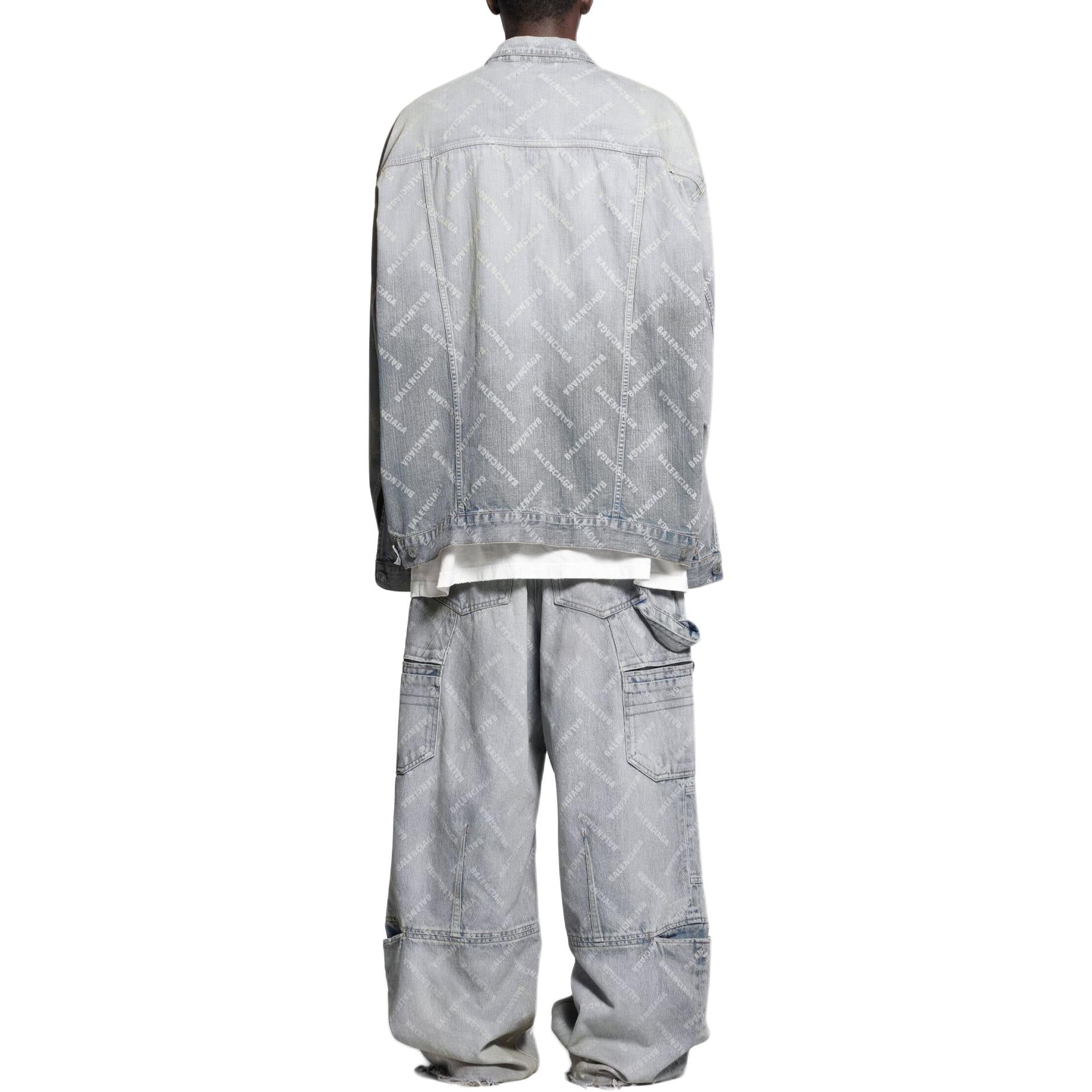 Balenciaga Bal Diagonal Allover Cargo Pants 'Light Blue' 767971TDW144979