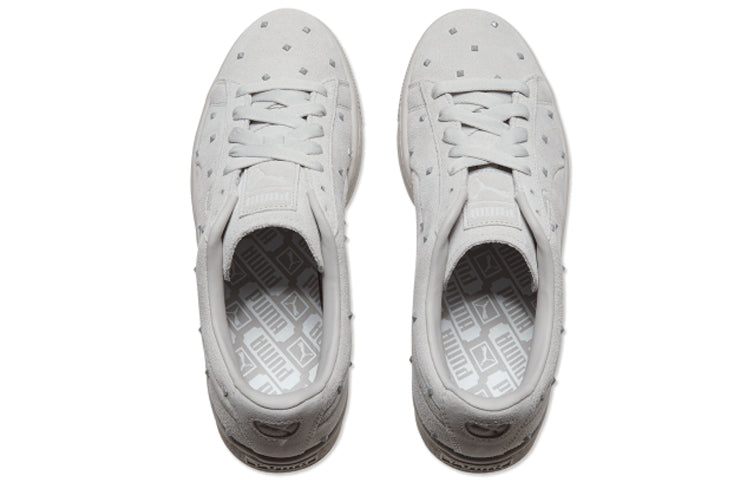 (WMNS) PUMA Suede Studs Grey Lace Up Sneakers 369563-01