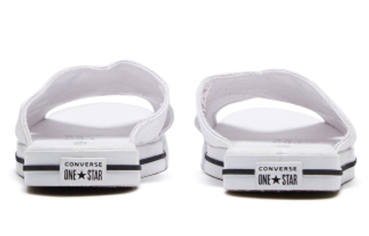 (WMNS) Converse One Star Slide Canvas White Slippers 'White Black' 565530C