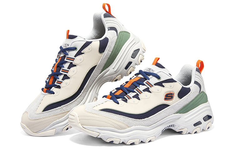 Skechers DLites 1.0 Chunky Shoes 'Beige Navy' 894265-GYNV