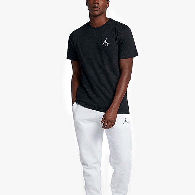 Air Jordan Athleisure Casual Sports Embroidered Logo Round Neck Short Sleeve Black DA6800-010