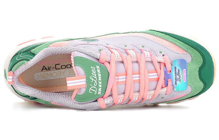 (WMNS) Skechers D'Lites 1.0 Dad Shoes GS Green/Pink 149906-GRPK