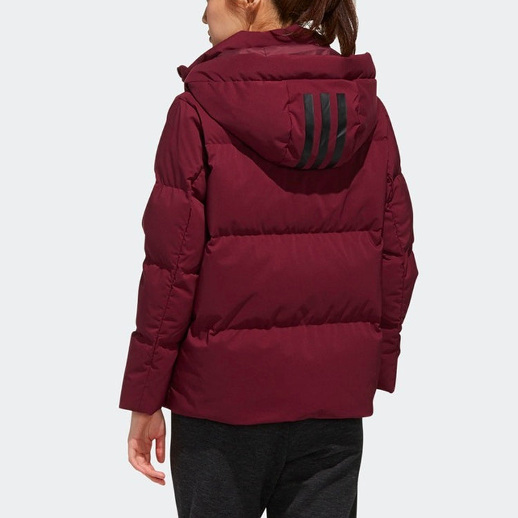 (WMNS) adidas Outdoor Short Hooded Down Jacket Purple EH3984