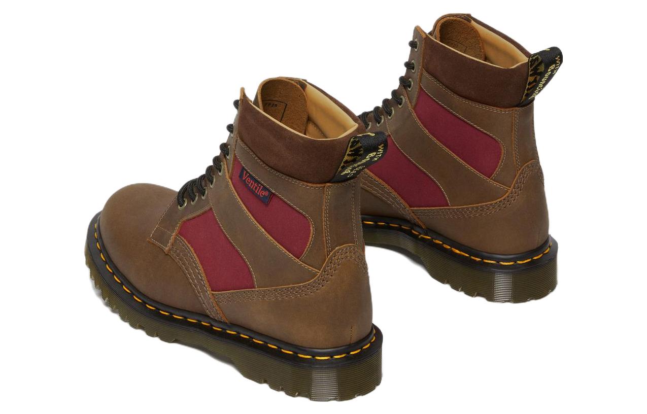 Dr.Martens 1460 Made in England Padded Panel Lace Up Boots 'Brown Dockyard Oxblood' 27775203
