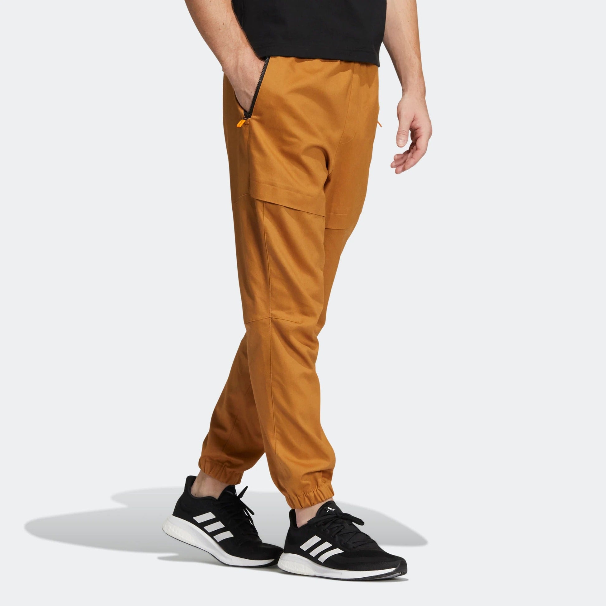 Men's adidas Running Training Breathable Casual Joggers/Pants/Trousers Brown HE9896