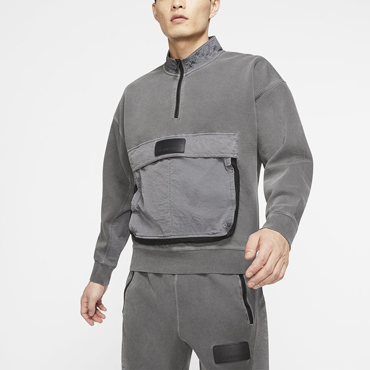 Air Jordan 23 Engineered Half Zip Open Sweatshirt For Men Black CJ5998-010