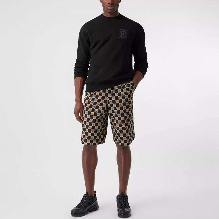 Men's Burberry Printing Logo Round Neck Pullover Black 80318751