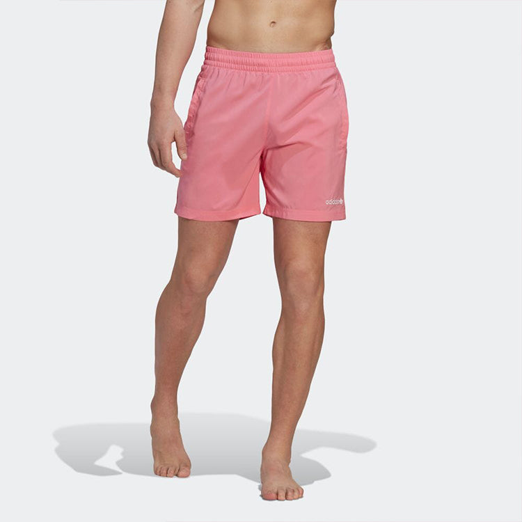 Men's adidas originals Solid Color Logo Alphabet Printing Straight Shorts Japanese Version Pink HR7903