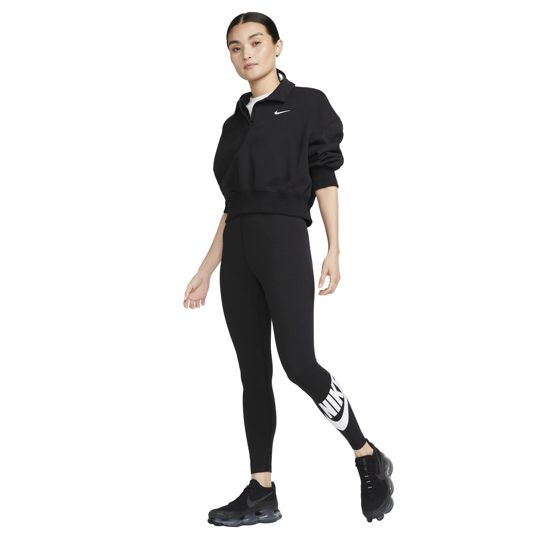 (WMNS) Nike Sportswear Classics High-Waisted Graphic Leggings Asia Sizing 'Black White' DV7792-010