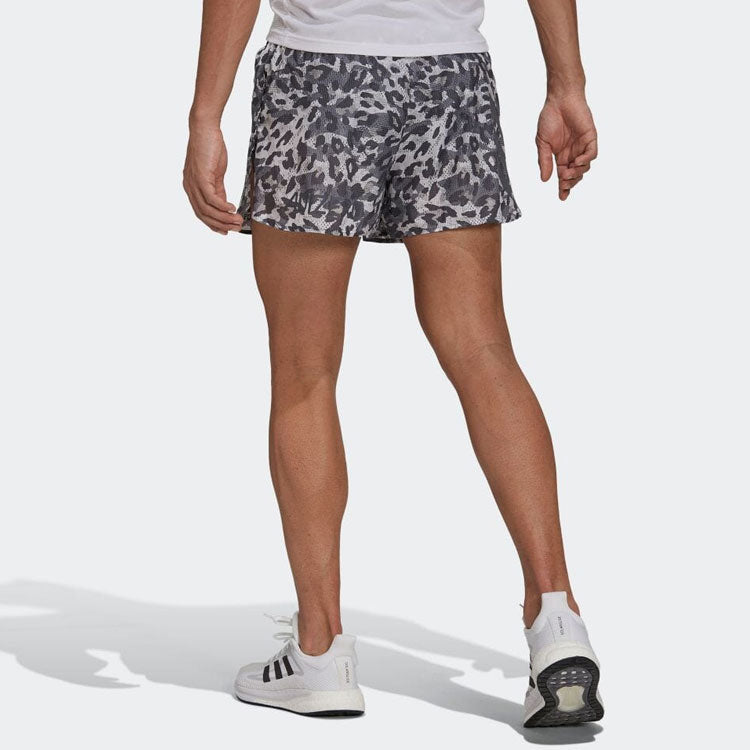 Men's adidas Leopard Print Casual Sports Shorts Black H22709
