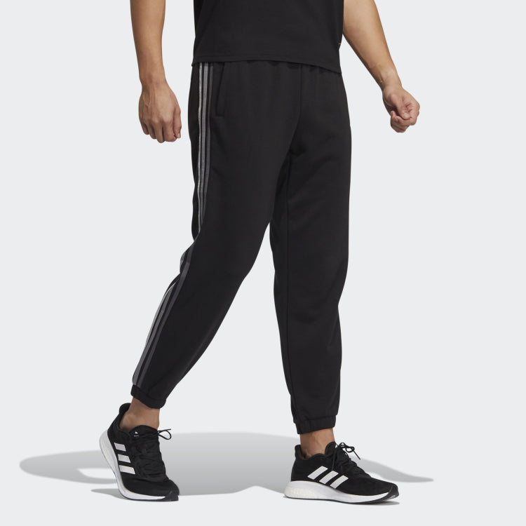 Men's adidas City Swt Pnt Contrasting Colors Stripe Logo Sports Pants/Trousers/Joggers Black HC9969