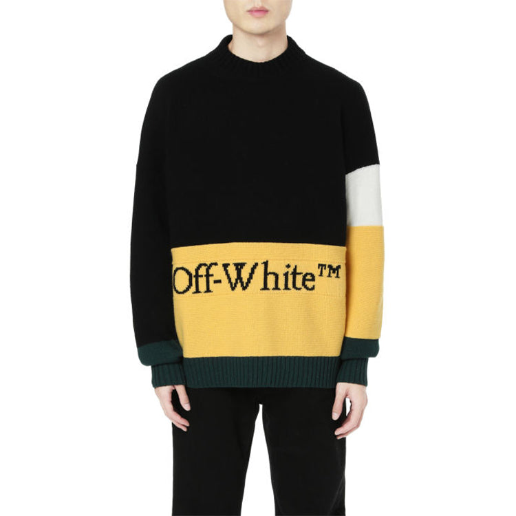 Off-White Colorblock Alphabet Knit Black OMHE048E20KNI0011018