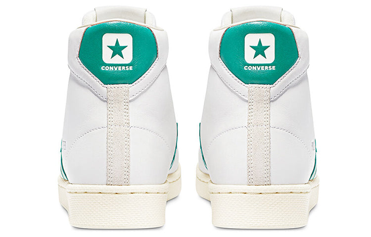Converse Pro Leather High Top Shoes White/Green 171069C