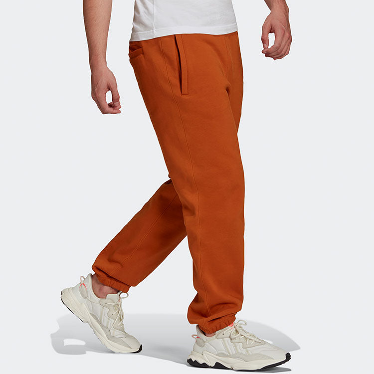 Men's adidas originals Logo Solid Color Bundle Feet Sports Pants/Trousers/Joggers Orange Red H11383