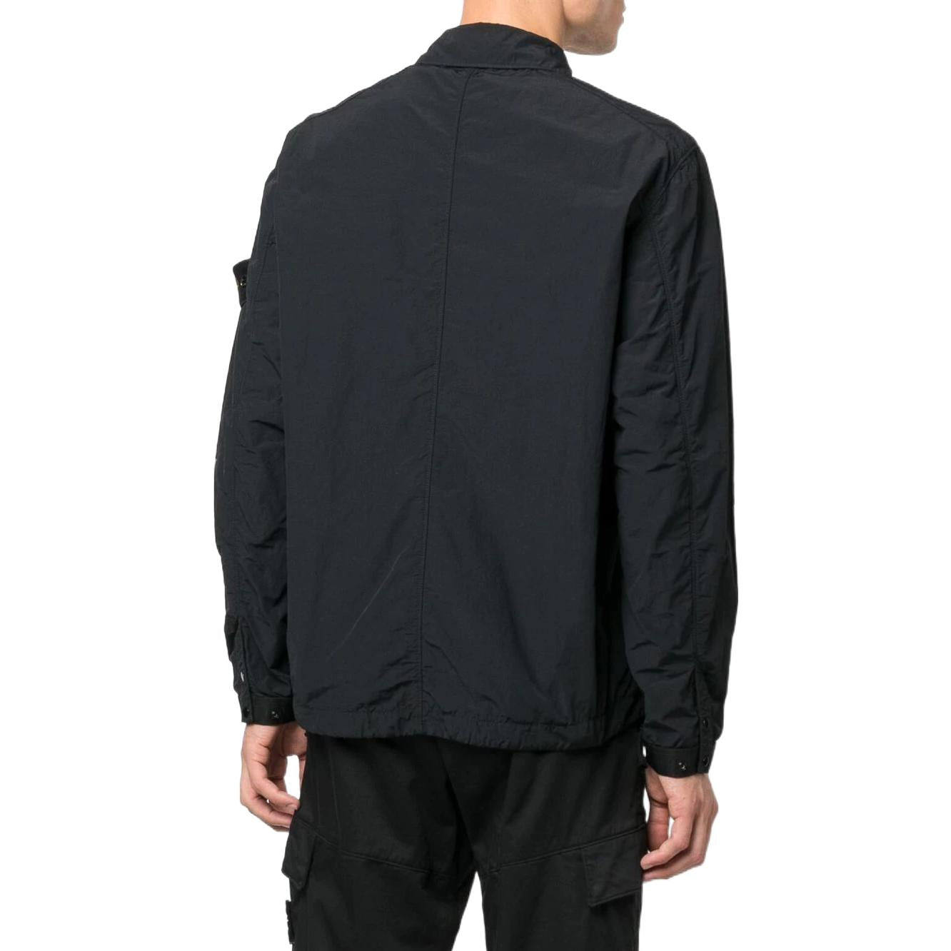 STONE ISLAND Garment Dyed Naslan Light Overshirt 'Black' 771510303-V0029