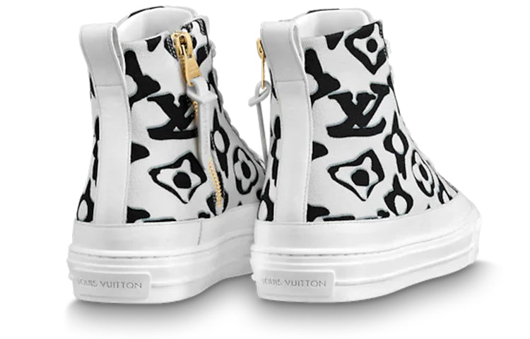 (WMNS) LOUIS VUITTON Stellar Ankle Sneakers 'White with Black Monogram' 1A8CYE