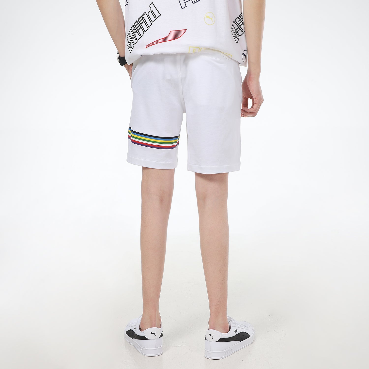 PUMA INTL Graphic Shorts 'White Black' 531308-02