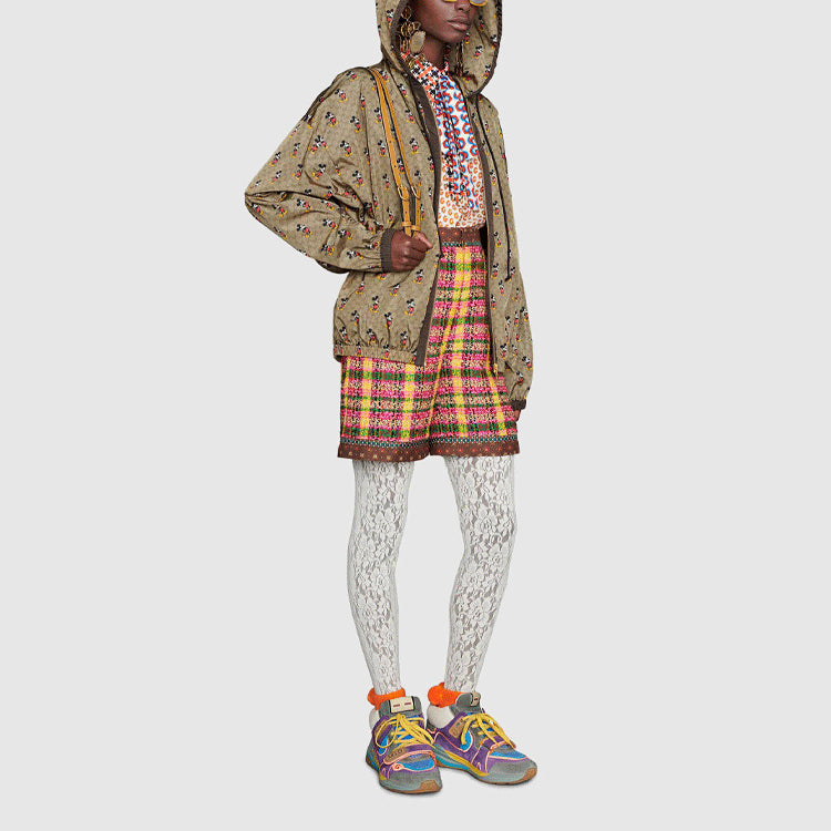 (WMNS) Gucci x Disney Mickey Printed Nylon Jacket For Dark-Curry 605445-XJB9M-2100