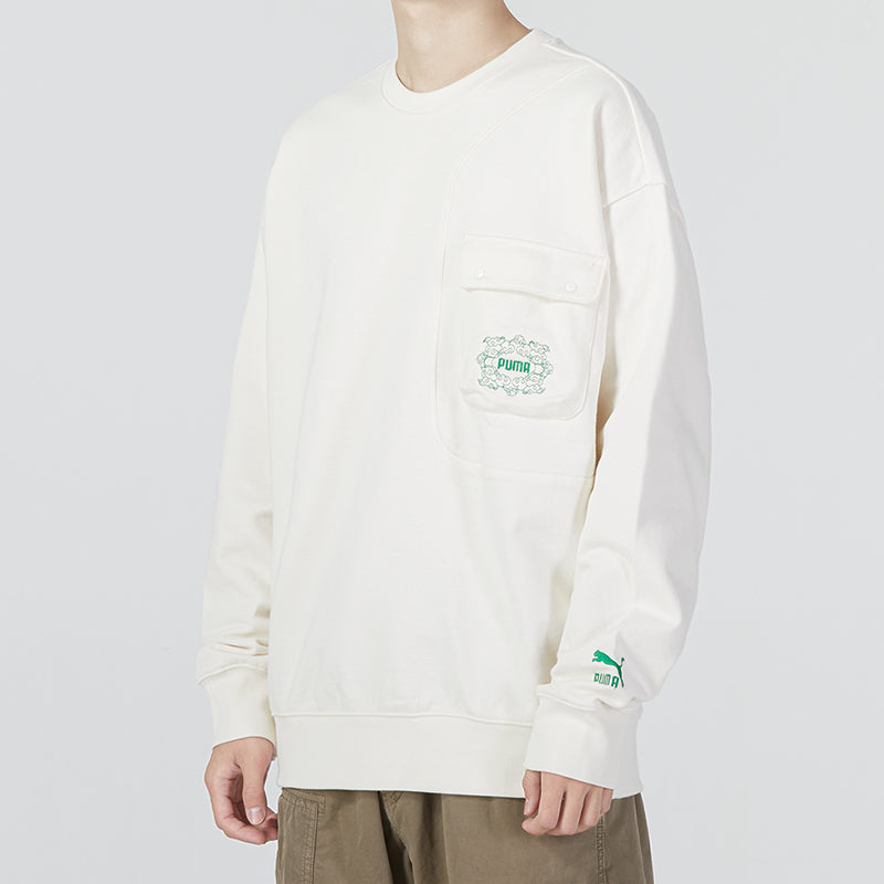 PUMA Das CC Graphic Crew Sweater 'White' 539908-93