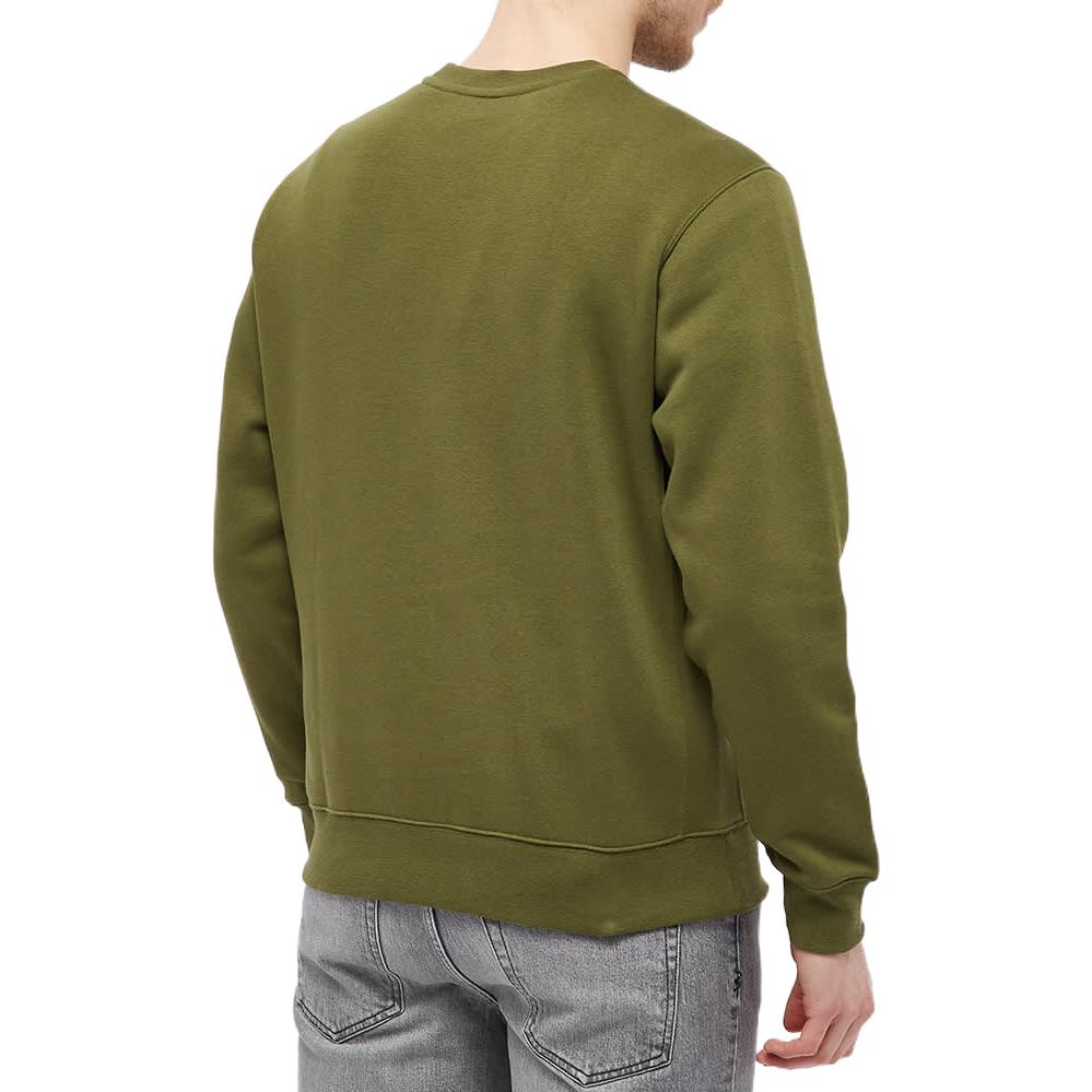 Nike Sportswear Club Solid Color Logo Embroidered Round Neck Long Sleeves Green BV2662-327