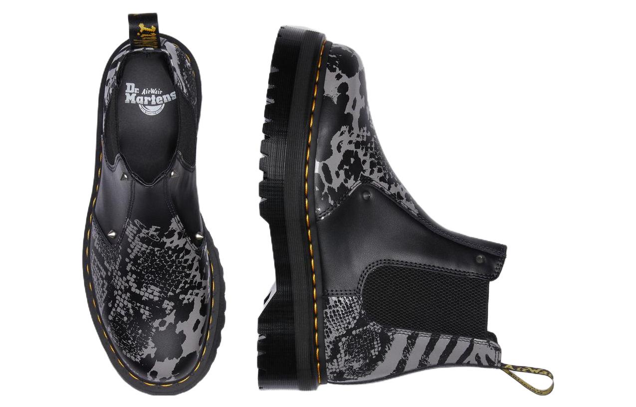 Dr. Martens 2976 Quad Platform Animal Print Boots 'Black Grey' 27692001