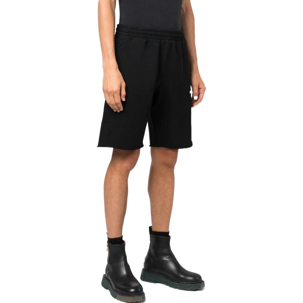 Men's Off-White FW22 Solid Color Logo Printing Elastic Waistband Sports Shorts Ordinary Version Black OMCI012C99FLE0031001