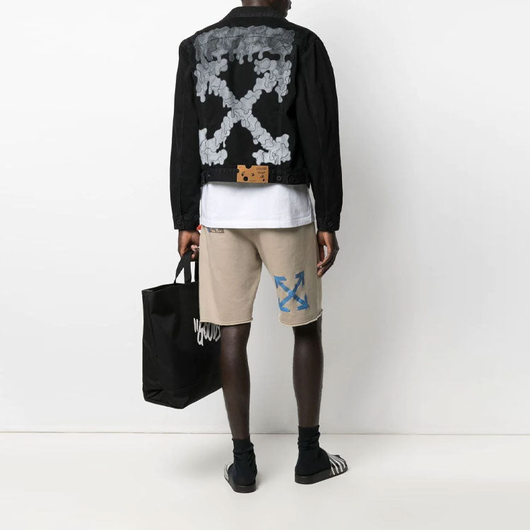 Off-White Men's SS21 Arrows-print Oversized Jeans Black OMYE054S21DEN0011010