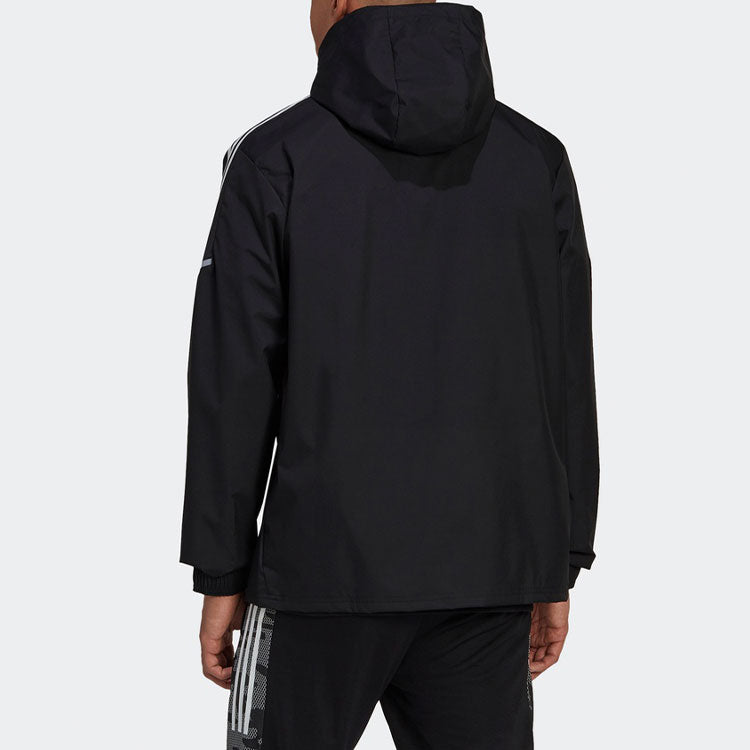adidas Con21 Aw Jkt Soccer/Football Sports Hooded Jacket Black GE5413
