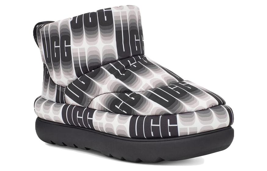 (WMNS) UGG Classic Maxi Wavelength Mini Boot 'Black and White' 1132915-BWHT
